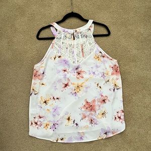 White Floral Lace Top